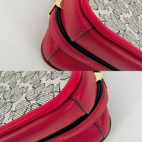 Kate Spade Liv Spade Flower Coated Canvas Small Flap Crossbody Bag Cherry Rouge - Picture 10 of 14